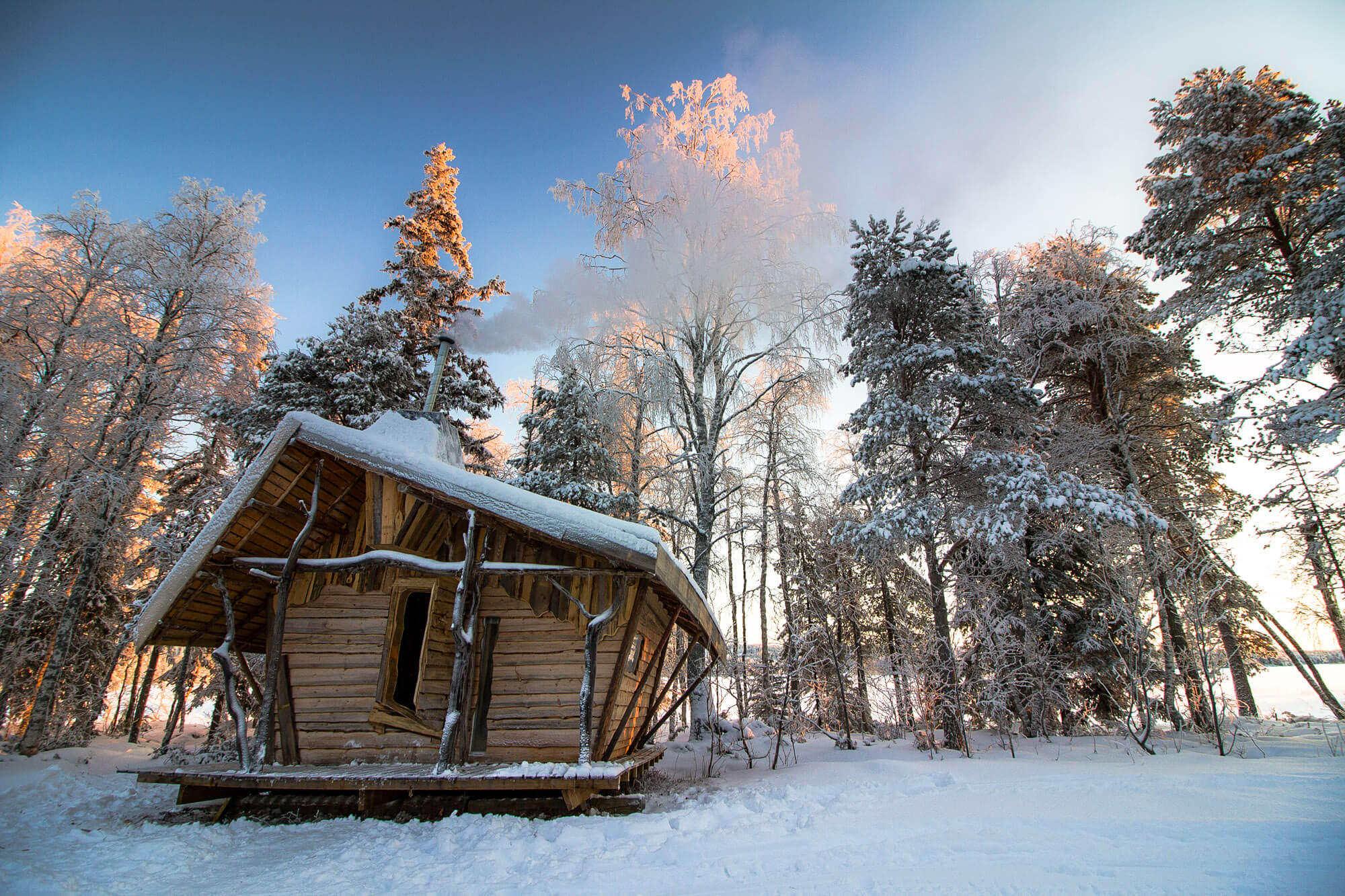 Cabin of a camp in Swedish Lapland