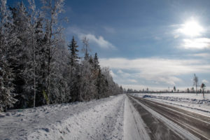 Route glacée en Laponie suédoise