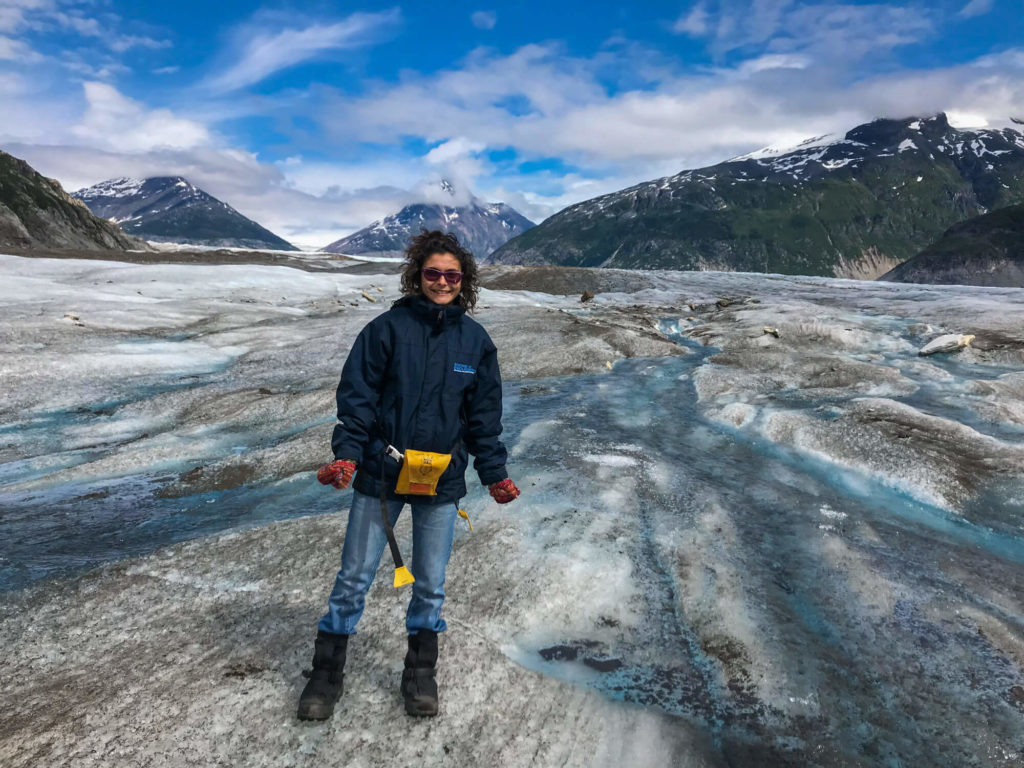 Sur un glacier à Skagway en Alaska