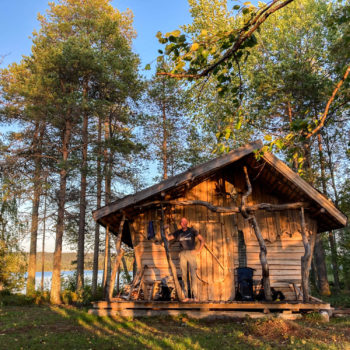 Cabane de notre campement de Janihomen en laponie suedoise