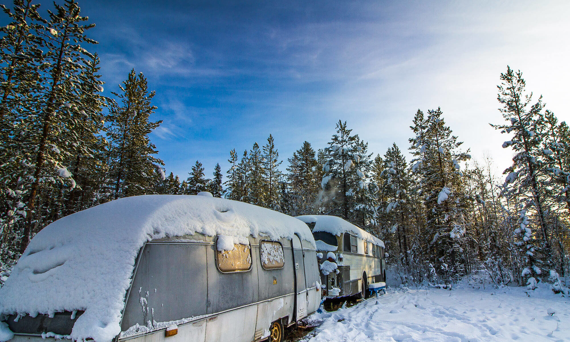 Caravane sauna en Laponie suédoise